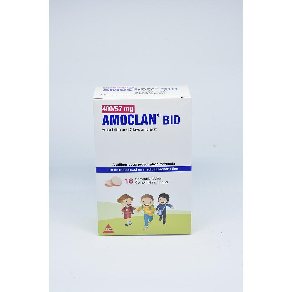 Amoclan Bid 400/57 Chewable Tabs 18'S  