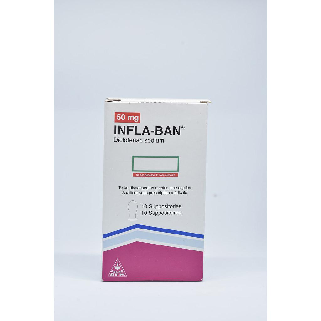 Infla-ban 50mg Suppositories 10's