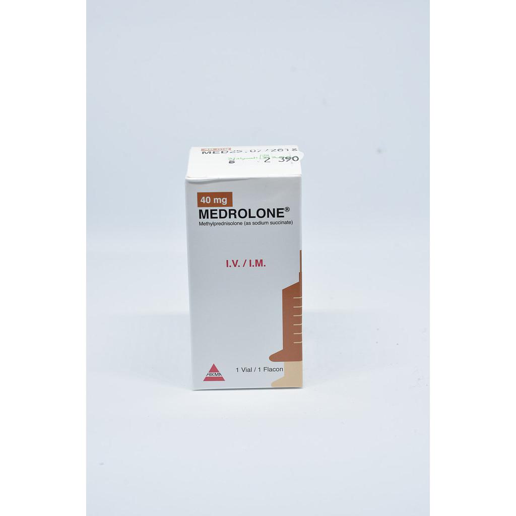 Medrolone with one ml bacteriostatic water for inj 40 mg Parenteral VIAL