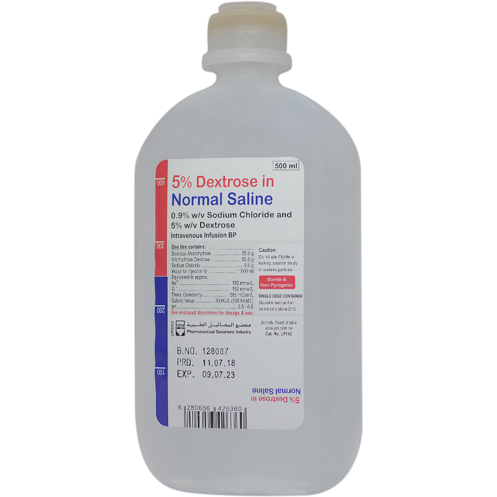5% Dextrose in Normal Saline 500ml  